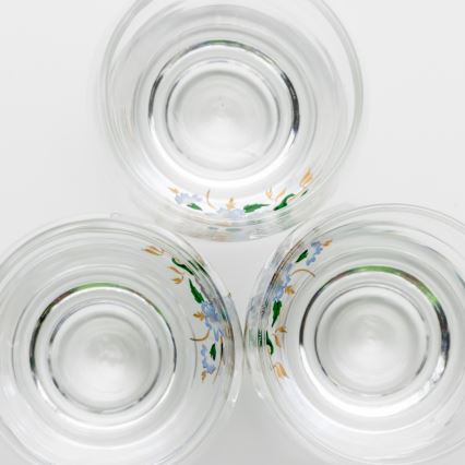Conjunto 6x copos de licor transparente - padrão floral no. 4