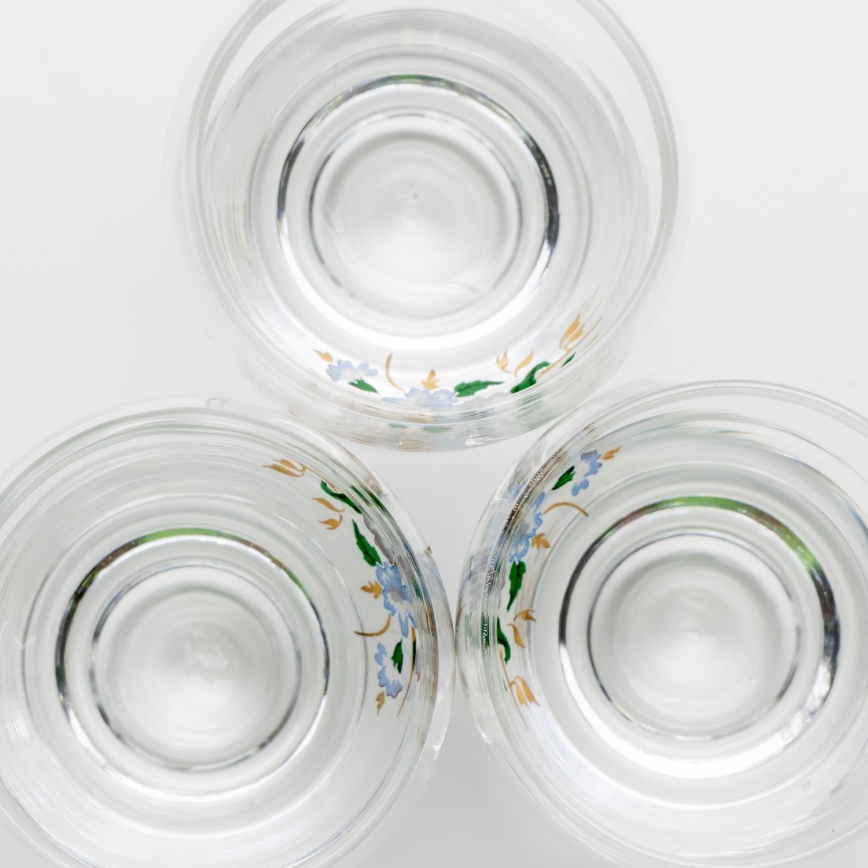 Conjunto 6x copos de licor transparente - padrão floral no. 4
