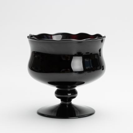 Conjunto 6x copo de vidro com pires e 1x açucareiro preto buquê no. 1