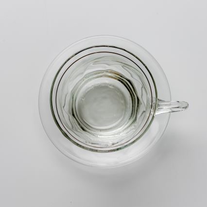 Conjunto 6x copos de vidro com pires transparente buquê no. 3