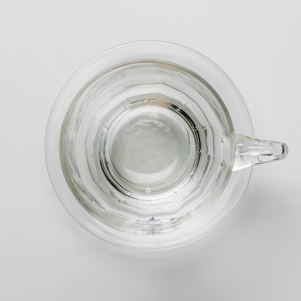 Conjunto 6x copos de vidro com pires transparente buquê no. 8