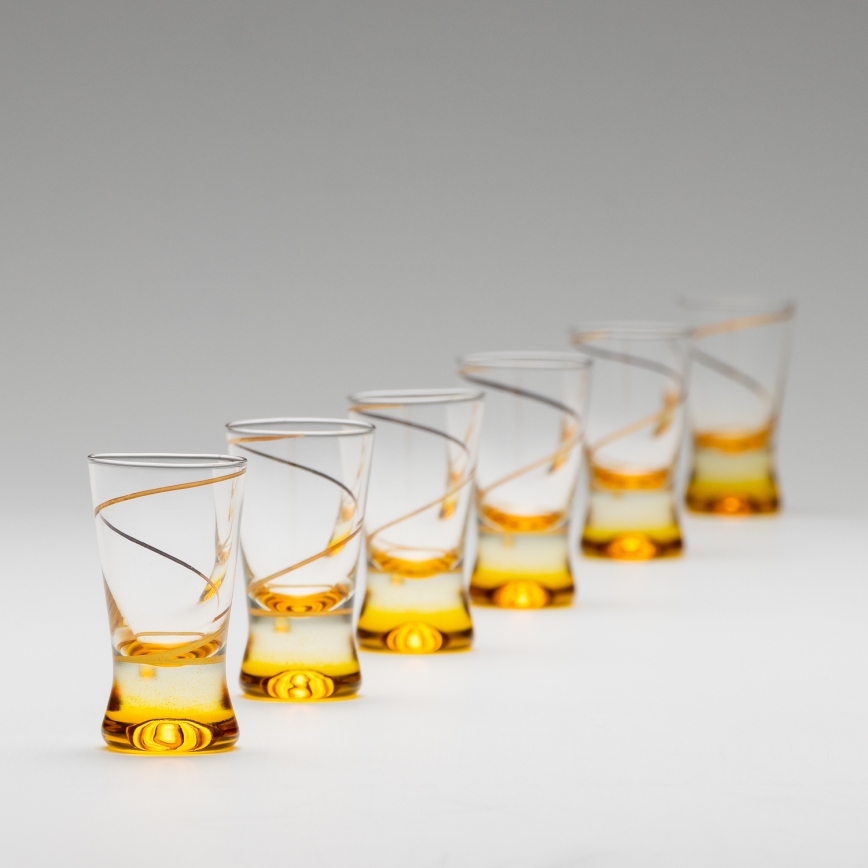 Conjunto 6x copos para shots 25 mm transparente amarelo