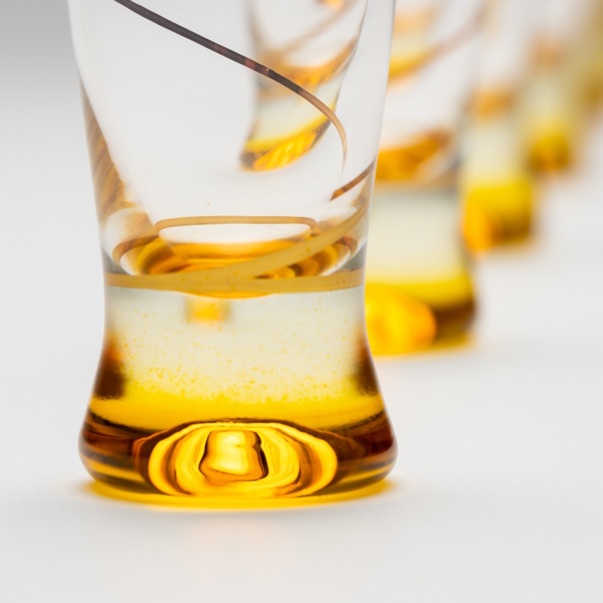 Conjunto 6x copos para shots 25 mm transparente amarelo