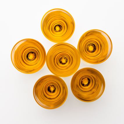 Conjunto 6x copos para shots 25 mm transparente amarelo