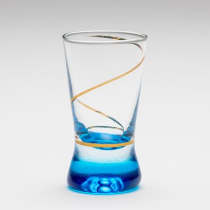 Conjunto 6x copos para shots 25 mm transparente azul