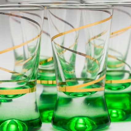 Conjunto 6x copos para shots 25 mm transparente verde