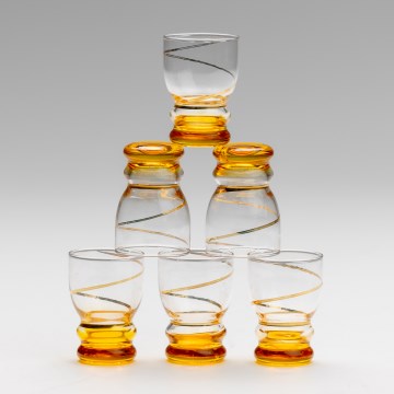 Conjunto 6x copos para shots transparente amarelo