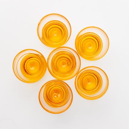 Conjunto 6x copos para shots transparente amarelo