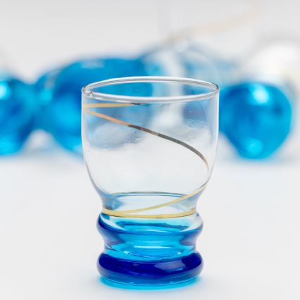 Conjunto 6x copos para shots transparente azul