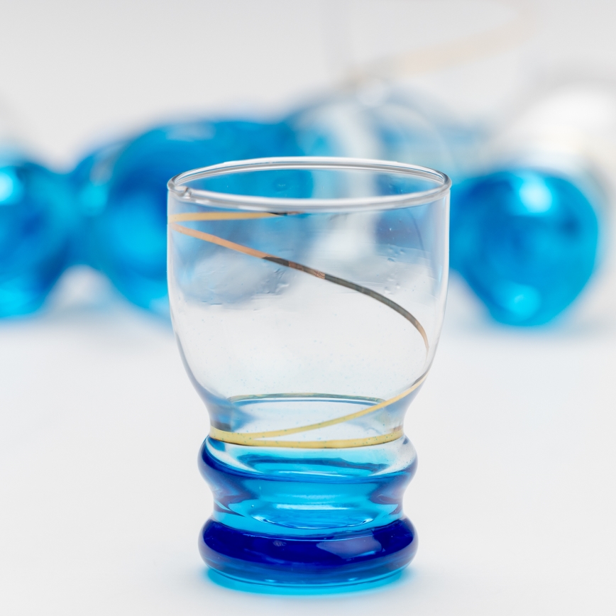 Conjunto 6x copos para shots transparente azul