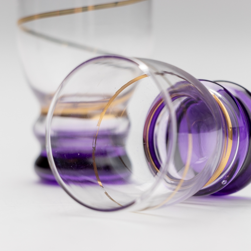 Conjunto 6x copos para shots transparente roxo