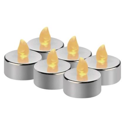 CONJUNTO 6x Decorações de Natal LED 6xLED/6xCR2032 cromado brilhante