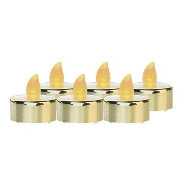 CONJUNTO 6x Decorações de Natal LED 6xLED/6xCR2032 douradas