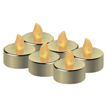 CONJUNTO 6x Decorações de Natal LED 6xLED/6xCR2032 douradas