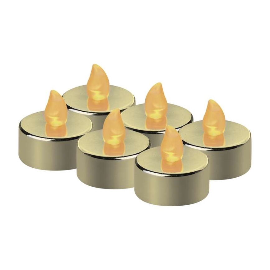 CONJUNTO 6x Decorações de Natal LED 6xLED/6xCR2032 douradas