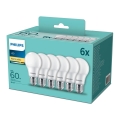 CONJUNTO 6x Lâmpada LED Philips E27/8W/230V 2700K