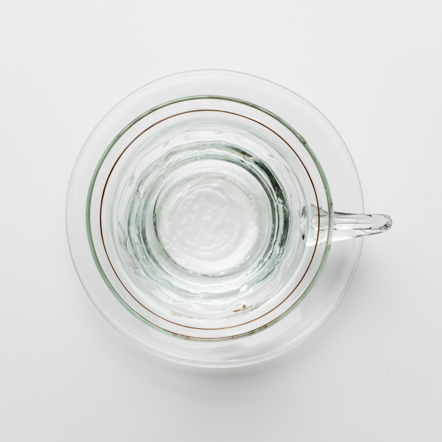 Conjunto de 6 x taza de vidrio con platillo, ramo transparente n.º 4