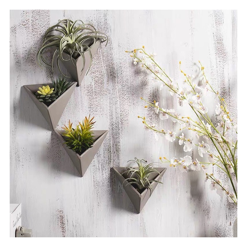 CONJUNTO 7x Vaso de parede para flores HEIDY cinzento
