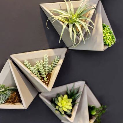 CONJUNTO 7x Vaso de parede para flores HEIDY cinzento