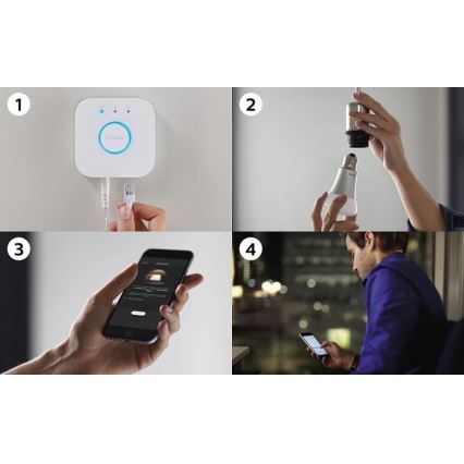Conjunto básico Philips Hue STARTER KIT WHITE 3xE27/9W + dispositivo de ligação 2700K