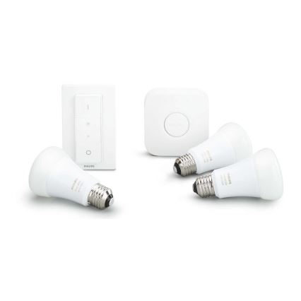 Conjunto básico Philips Hue STARTER KIT WHITE 3xE27/9W + dispositivo de ligação 2700K