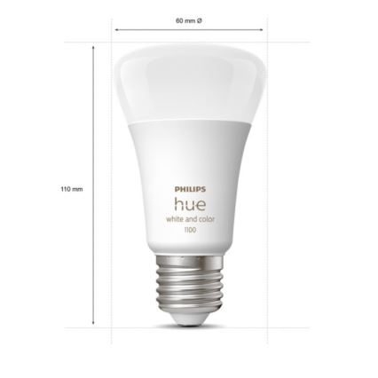 Conjunto básico Philips Hue WHITE AND COLOR AAMBIANCE 2xE27/9W/230V 2000-6500K + dispositivo de interligação