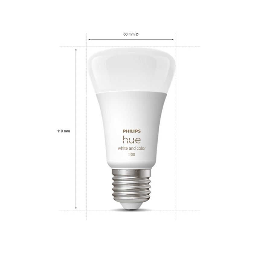 Conjunto básico Philips Hue WHITE AND COLOR AAMBIANCE 2xE27/9W/230V 2000-6500K + dispositivo de interligação