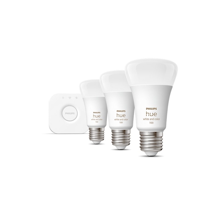 Conjunto básico Philips Hue WHITE AND COLOR AMBIANCE 3xE27/9W/230V 2000-6500K + dispositivo de interconexão