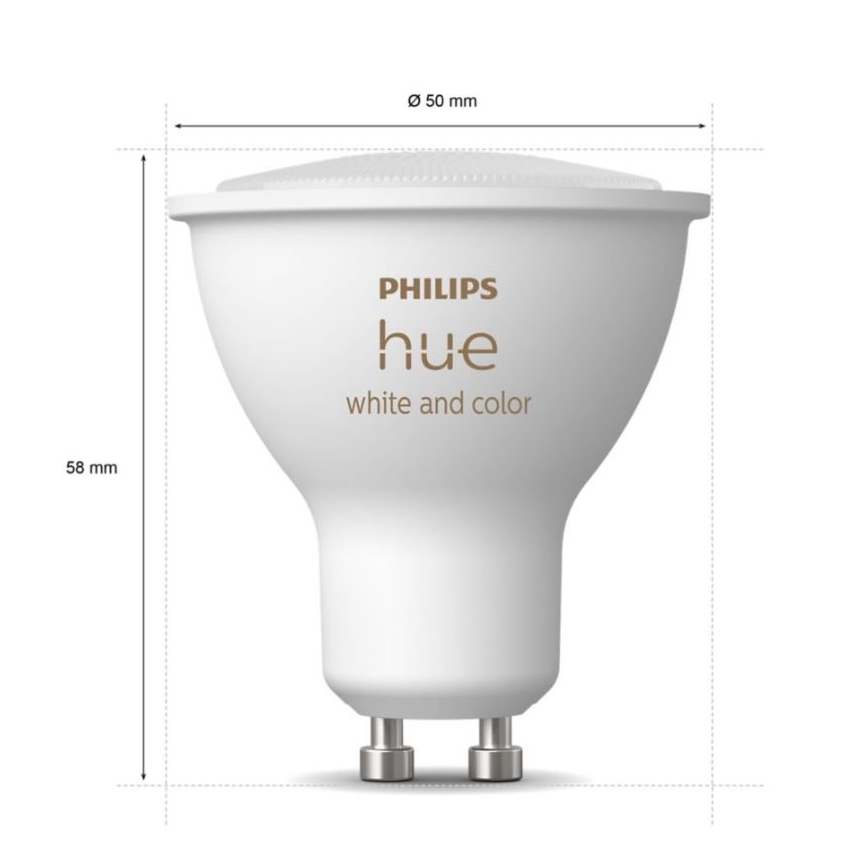 Conjunto básico Philips Hue WHITE AND COLOR AMBIANCE 3xGU10/5,7W/230V 2000-6500K + um dispositivo para conectar