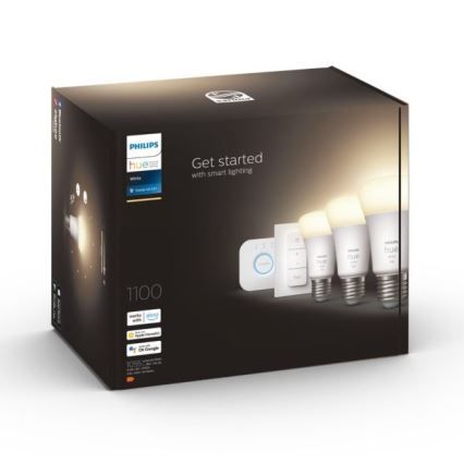 Conjunto básico Philips Hue WHITE 3xE27/9,5W 2700K + dispositivo de interligação