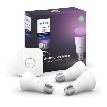 Conjunto básico Philips Hue WHITE AND COLOR AMBIANCE 3xE27/9,5W/230V 2000-6500K