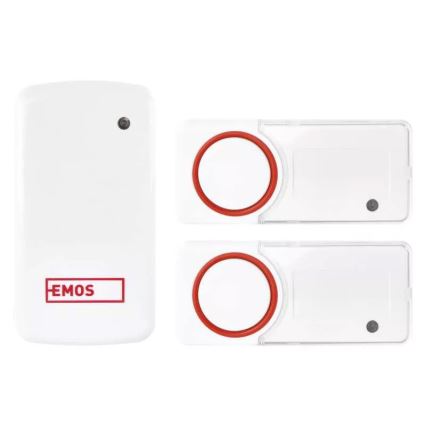 CONJUNTO Campainha sem fios de tomada + 2x botão 230V IP44