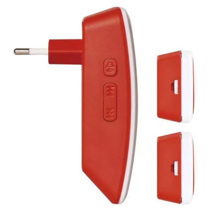 CONJUNTO Campainha sem fios de tomada + 2x botão 230V IP44