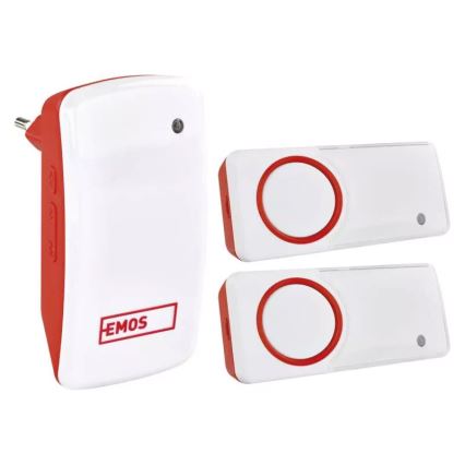 CONJUNTO Campainha sem fios de tomada + 2x botão 230V IP44