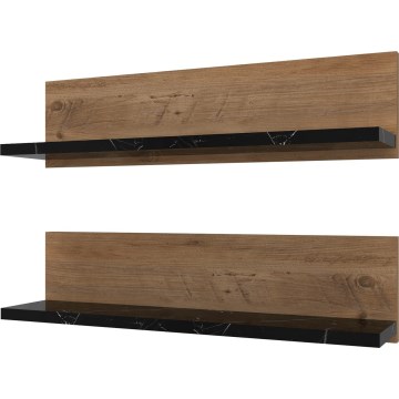 Conjunto com 2 prateleiras SHELFIE, pinho/preto