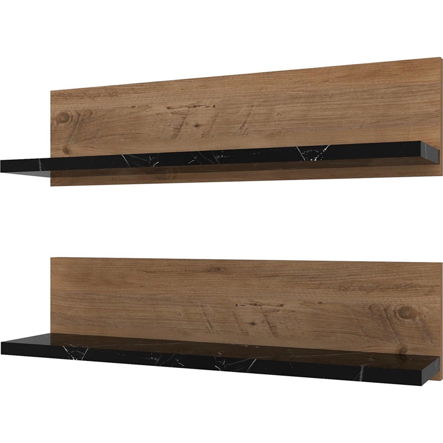 Conjunto com 2 prateleiras SHELFIE, pinho/preto