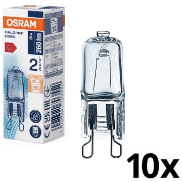 Conjunto de 10 lâmpadas para forno HALOPIN G9/25W/230V 2700K - Osram