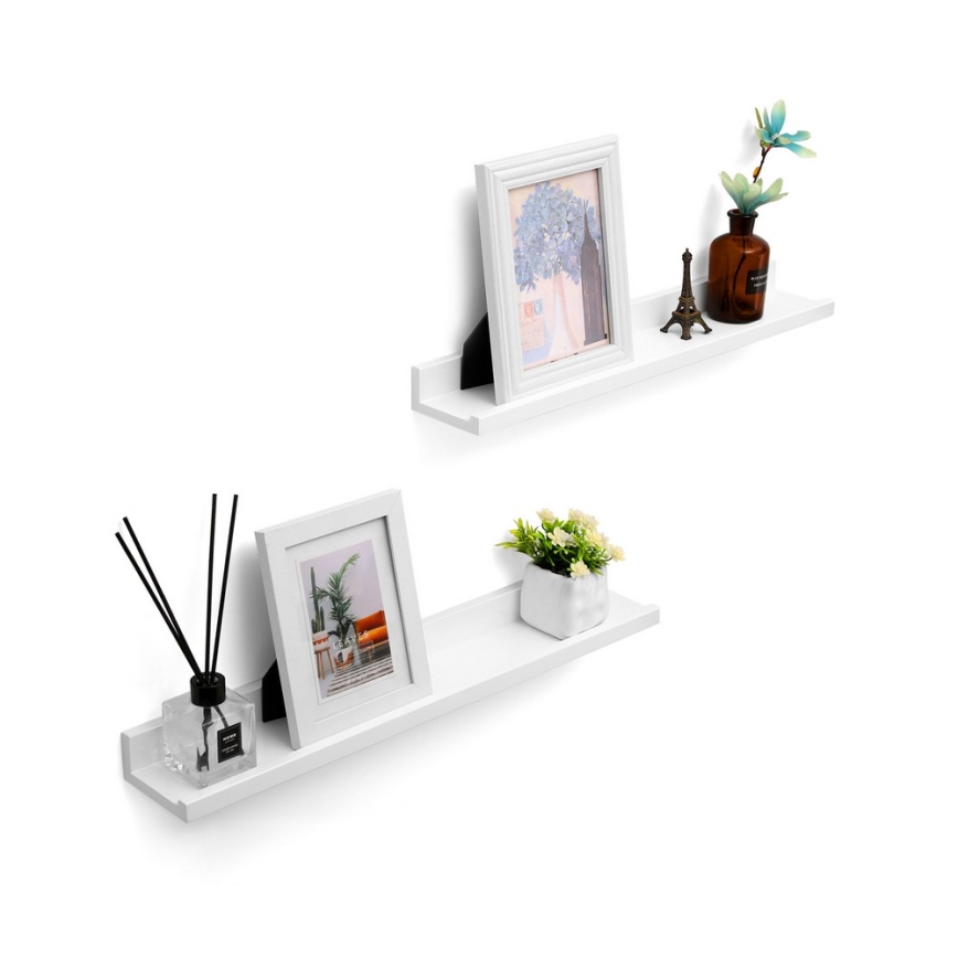 Conjunto de 2 prateleiras de parede SHELFY brancas