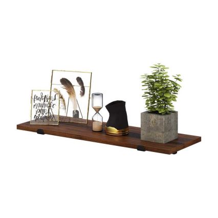 Conjunto de 2 prateleiras de parede SHELFY castanho/preto
