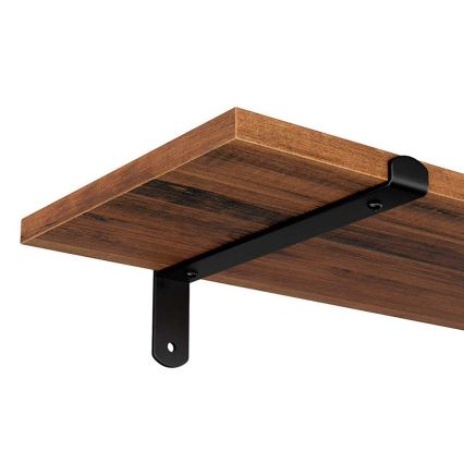 Conjunto de 2 prateleiras de parede SHELFY castanho/preto