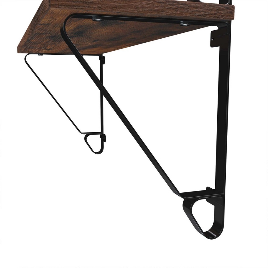 Conjunto de 2 prateleiras de parede SHELFY castanho/preto