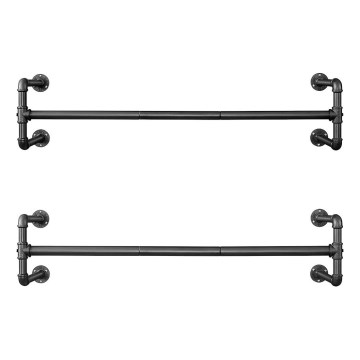 Conjunto de 2 suportes de parede para cabides LINEA, preto
