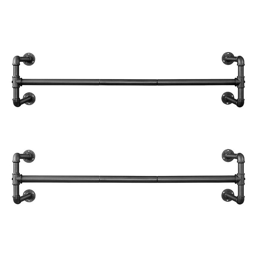 Conjunto de 2 suportes de parede para cabides LINEA, preto
