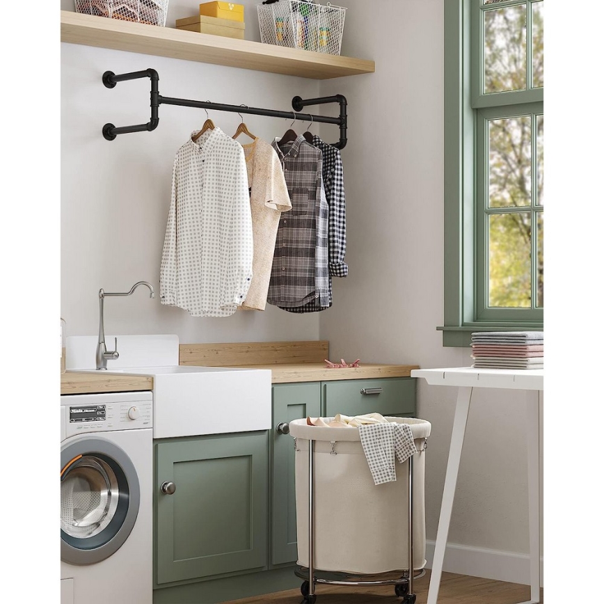 Conjunto de 2 suportes de parede para cabides LINEA, preto
