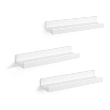 Conjunto de 3 prateleiras de parede SHELFY brancas