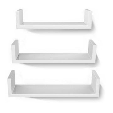 Conjunto de 3 prateleiras de parede SHELFY, brancas