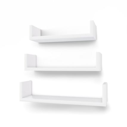 Conjunto de 3 prateleiras de parede SHELFY, brancas