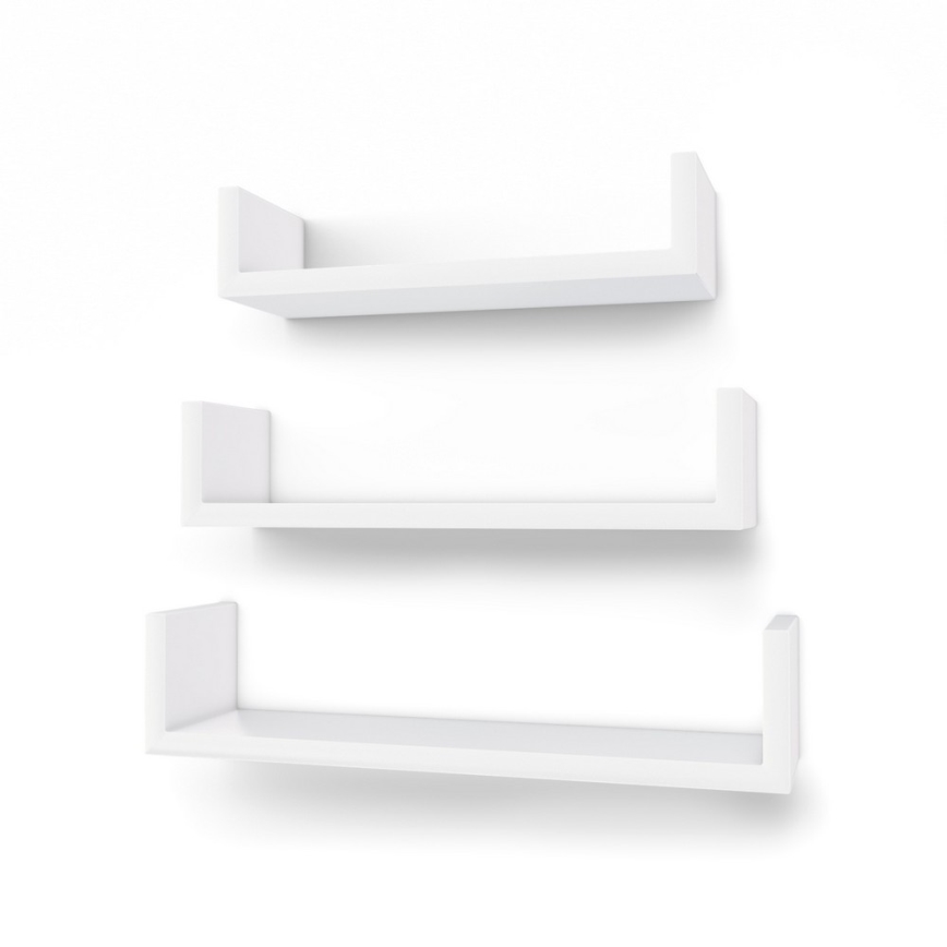 Conjunto de 3 prateleiras de parede SHELFY, brancas
