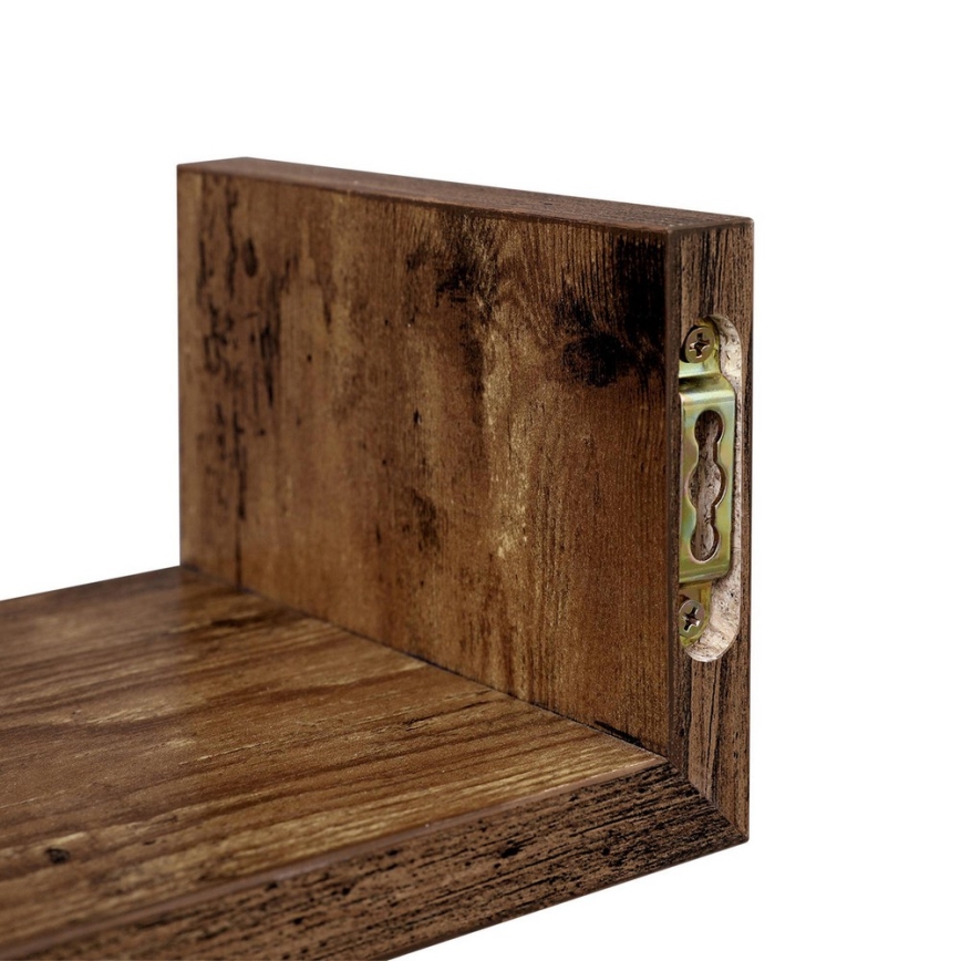Conjunto de 3 prateleiras de parede SHELFY castanhas