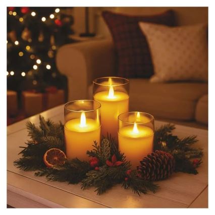 Conjunto de 3 velas LED — Alimentação: 6 pilhas AA